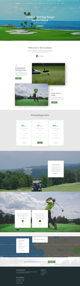 Golf website sample design