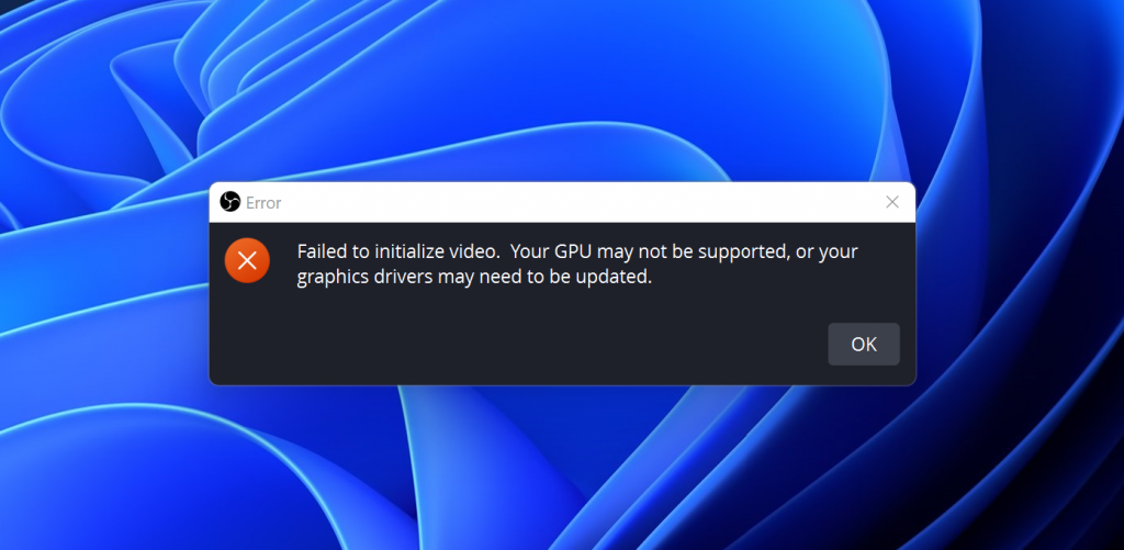 OBS Studio GPU Error
